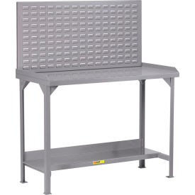 Little Giant® Heavy Duty Welded Workbench 60 x 36"" Louvered Panel Steel Square Edge