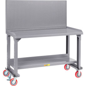 Little Giant® Mobile HD Workbench with Pegboard Adj. Height 48""W x 24""D x 65""H 3600 lb. Cap.