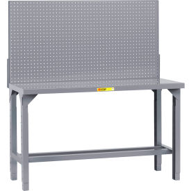 Little Giant® HD Welded Workbench 48 x 24"" Open Base & Pegboard Panel Steel Square Edge