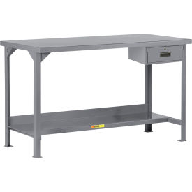 Little Giant® Heavy Duty Welded Workbench 48 x 24"" Lower Shelf & 1 Drawer Steel Square Edge