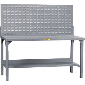 Little Giant® HD Welded Workbench 60 x 24"" Lower Shelf & Louvered Panel Steel Square Edge