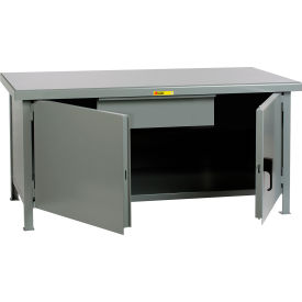 Little Giant® Heavy Duty Cabinet Workbench with Steel Square Edge & 1 Drawer 72""W x 30""D Gray