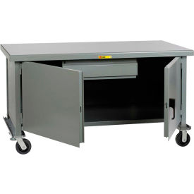 Little Giant WWC3072-HD6PHFL Little Giant Mobile Storage Workbench w/ Steel Square Edge Top, 72"W x 30"D, Gray image.