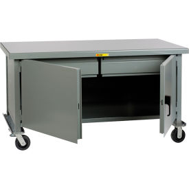 Little Giant® Mobile Cabinet Workbench with 2 Shelves 72""W x 30""D Gray