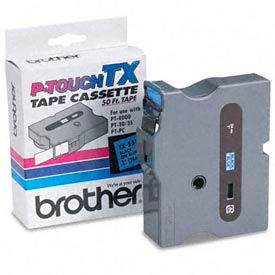 Brother International Corp TX-5511 TX Series Tape Cartridge for PT-8000, PT-PC, PT-30/35, Black on Blue, 1 wide image.