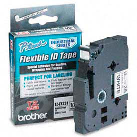 Brother International Corp TZF-X231 TZ Tape Cartridge for P-Touch labelers, flexible tape, Black on White, 1/2w image.