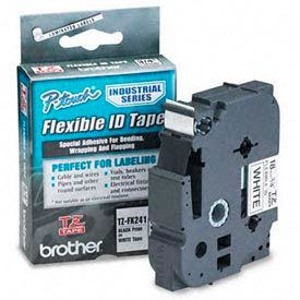 Brother International Corp TZF-X241 TZ Tape Cartridge for P-Touch labelers, flexible tape, Black on White, 3/4w image.
