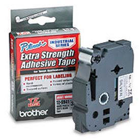 Brother International Corp TZS-941 TZ Extra-Strength Adhesive Tapes-Laminated, Black on Matte Silver, 3/4w image.