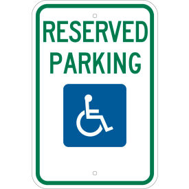 Brady Worldwide Inc 103748 Brady® 103748 Handicap Reserved Parking Sign, ADA Compliant, Aluminum, 12"W x 18"H image.