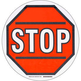 Brady Worldwide Inc 104511 Brady® 104511 Floor Stop Sign, Red/White, Polyester, 17"Dia image.
