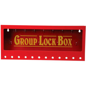 Brady Worldwide Inc 105715 Brady® 105715 Wall Mount Group Lockout Box, Steel, Red, 16-3/4" W X 7"H image.