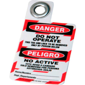 Brady 105724 Padlock Tag- Danger Do Not Operate, Bilingual Engligh/Spanish, Polyester, 1/Each