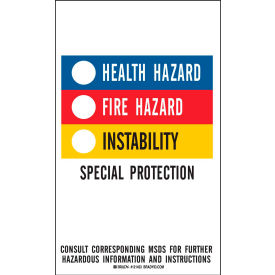 Brady Worldwide Inc 121453 Brady® 121453 Hazardous Materials Identification Guide Color Bar Labels, 10/PKG, 3"W x 5"H image.