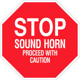 Brady Worldwide Inc 124508 Brady® 124508 Stop Sound Horn Proceed With Caution Sign, Aluminum, 24"W X 24"H image.