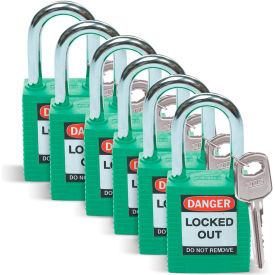 Brady 51345 Lockout Padlock, Keyed Differently, 1-1/2
