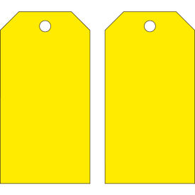 Brady Worldwide Inc 65373 Brady® 65373 Blank Accident Prevention Tag, with Grommet, Yellow, Polyester, 3"W x 5-3/4"H image.