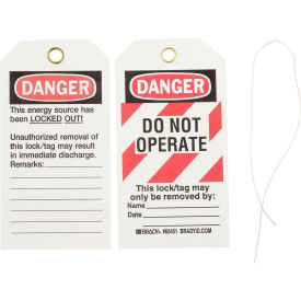 Brady Worldwide Inc 65451 Brady® 65451 Lockout Tag- Danger Do Not Operate, 2 Sided, Cardstock, 25/Pack image.