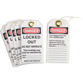 Brady Worldwide Inc 65535 Brady® 65535 Lockout Tag- Danger Do Not Operate, Heavy Duty Polyester Encapsulated, 25/Pack image.