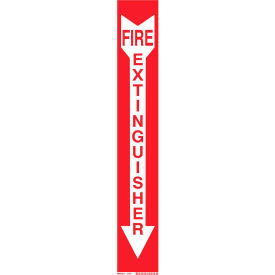 Brady Worldwide Inc 73657 Brady® 73657 BradyGlo Fire Extinguisher Sign, Red on Glow in the Dark, Polyester, 4"W x 24"H image.