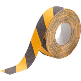 Brady Worldwide Inc 78147 Brady® 78147 Anti-Slip Black/Yellow Striped Tape Roll, 2" X 60 Feet image.