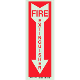 Brady Worldwide Inc 80241 Brady® 80241 BradyGlo Fire Extinguisher Sign, Self-Adhesive, Polyester, 5"W x 14"H image.