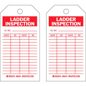 Brady Worldwide Inc 86441 Brady® 86441 Ladder Inspecton Tag, 2 Sided, 10/Pkg, HD Polyester Encapsulated, 3"W x 5-3/4"H image.