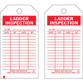 Brady Worldwide Inc 86555 Brady® 86555 Ladder Inspecton Tag, 2 Sided, 10/Pkg, Polyester, 3"W x 5-3-3/4"H image.
