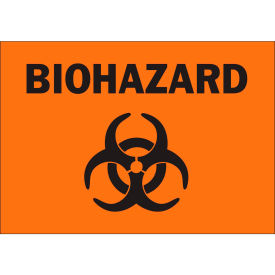 Brady Worldwide Inc 89170 Brady® 89170 Biohazard (Bloodborne Pathogen) Sign, Polyester, 5"W x 3.5"H image.