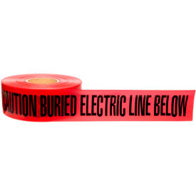 Brady Worldwide Inc 91295 Brady® 91295 Underground Tape, Caution Buried Electric Line, 3"W X 1000L, Black/Red image.