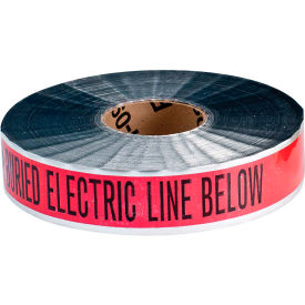 Brady Worldwide Inc 91601 Brady® 91601 Underground Tape, Caution Buried Electric Line, 2"W x 1000L, Black/Red image.