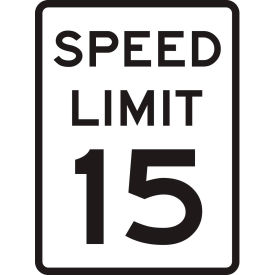 Brady Worldwide Inc 94212 Brady® 94212 Speed Limit 15, HIP Reflective Speed Limit Sign, Aluminum, 18"W x 24"H image.