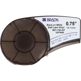 Brady Worldwide Inc M21-750-427 Brady BMP21 Series Self-Laminating Vinyl Wire And Cable Labels, 3-4"W X 14L, Blk-Wht, M21-750-427 image.