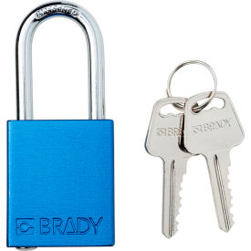Brady Worldwide Inc SDAL-BLU-38ST-KD Brady® Safety Lockout Padlock, Keyed Different, 1-1/2", Aluminum/Steel, Blue image.