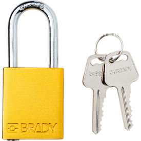 Brady Worldwide Inc SDAL-YLW-38ST-KD Brady® Safety Lockout Padlock, Keyed Different, 1-1/2", Aluminum/Steel, Yellow image.
