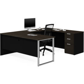 Bestar 110888-32 Bestar® U-Desk - Deep Gray and Black - Pro-Concept Plus Series image.