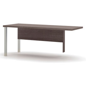 Bestar 120811-47 Bestar® Return Table with Metal Legs - 71" - Bark Grey - Pro-Linea Series image.