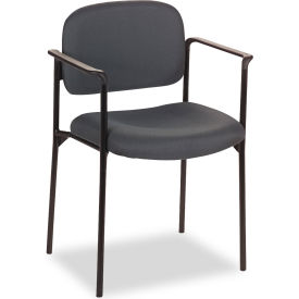HON® VL616 Stacking Guest Chair with Arms Fabric Upholstery Charcoal/Black