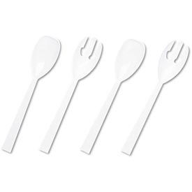 Tablemate Products, Co. TBLW95PK4 Tablemate® TBLW95PK4, Serving Forks and Spoons, 9-1/2"L, White, 48/Carton image.