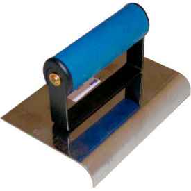 Bon Tool Co. 62-440 Stainless Steel Sidewalk Edger, Comfort Grip Handle, 6"L X 4"W, 1/2" Radius, 5/8" Lip image.