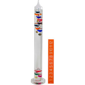 Bel-Art Products B62000-0200 H-B® B62000-0200 DURAC® Galileo Thermometer, 16 to 36°C, 11 Spheres, 24" Height image.
