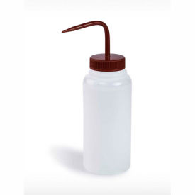 Bel-Art LDPE Wash Bottles 116250500, 500ml, Red Cap, Wide Mouth, 6/PK