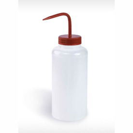 Bel-Art Products 11625-1000 Bel-Art LDPE Wash Bottles 116251000, 1000ml, Red Cap, Wide Mouth, 4/PK image.