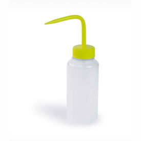 Bel-Art Products 11626-0250 Bel-Art LDPE Wash Bottles 116260250, 250ml, Yellow Cap, Wide Mouth, 6/PK image.