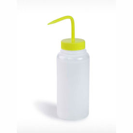 Bel-Art Products 11626-0500 Bel-Art LDPE Wash Bottles 116260500, 500ml, Yellow Cap, Wide Mouth, 6/PK image.