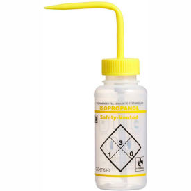 Bel-Art Products 11643-0224 Bel-Art LDPE Wash Bottles 116430224, 250ml, Isopropanol Label, Yellow Cap, Wide Mouth, 3/PK image.