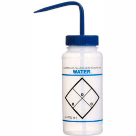 Bel-Art Products 11646-0621 Bel-Art LDPE Wash Bottles 116460621, 500ml, Water Label, Blue Cap, Wide Mouth, 6/PK image.
