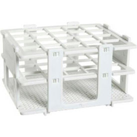Bel-Art Products 18748-0020 Bel-Art No-Wire™ Test Tube Half Rack 187480020, For 16-20mm Tubes, 20 Places, White, 1/PK image.