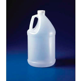 Bel-Art Products 10614-0001 Bel-Art Jug-Style Bottle with Handle 106140001, HDPE, 4 Liters (1 Gal.), Clear, 12/PK image.