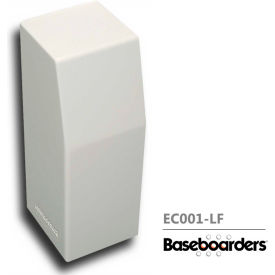 Buss General Partner Co. Ltd EC001-LF-WHT Baseboarders® Premium Series Steel Easy Slip-on Baseboard Left Side CLOSED Endcap, White image.