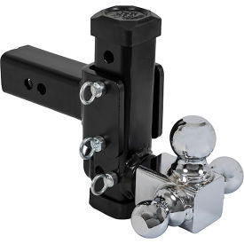 Buyers Products Co. 1802500 Buyers Products Adjustable Tri Ball Hitch w/ Chrome Towing Balls For 2-1/2" Hitch Receivers, Black image.